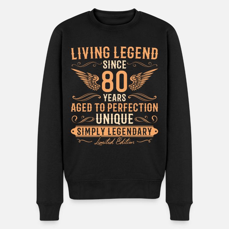 80 Jahre Vintage Legende 80 Geburtstag - Männer Premium Bio Pullover - Schwarz