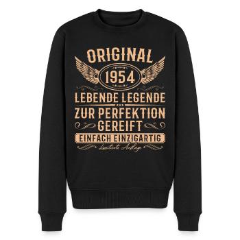 Original 1954 Jahrgang geboren Geburtstagsgeschenk - Männer Premium Bio Pullover - Schwarz - Vorne - Nico (187cm)