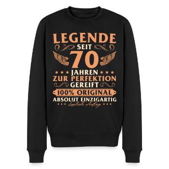 70 Jahre Legende Mann 70 Geburtstags - Männer Premium Bio Pullover - Schwarz - Vorne - Nico (187cm)