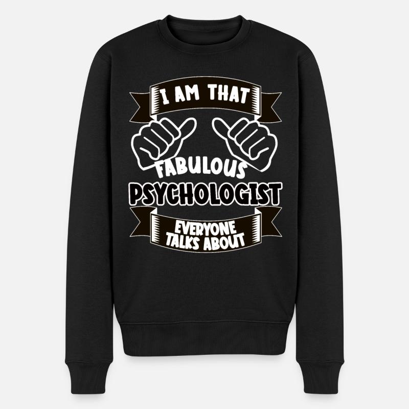 Psychologe Lustiger Spruch Geschenk - Männer Premium Bio Pullover - Schwarz