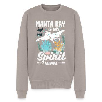 Ocean Animal Diving Stingray Mantarochen - Männer Premium Bio Pullover - Taupe - Vorne - Nico (187cm)
