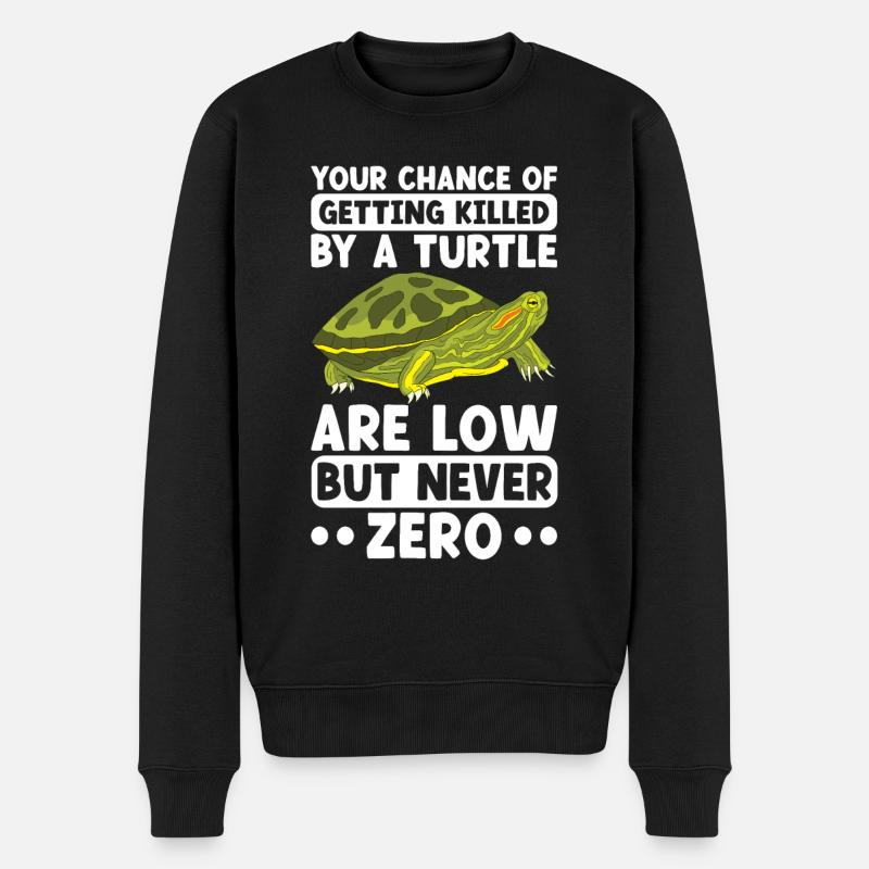 Turtle Red-eared Turtle - Men's Premium Organic Jumper - black
