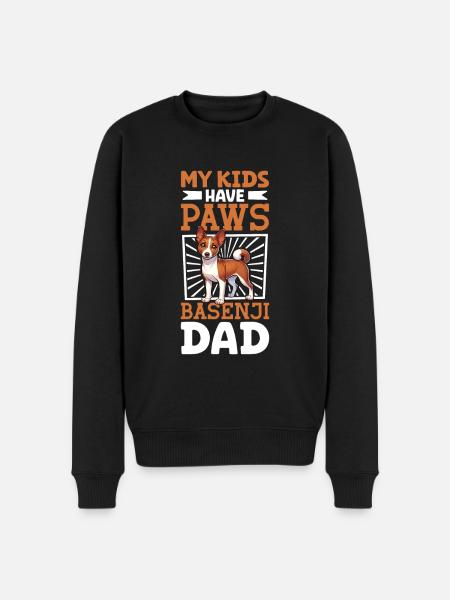 Basenji Papa - Men's Premium Organic Jumper - black