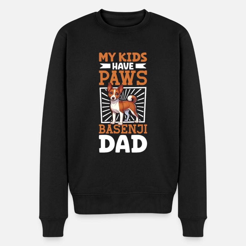 Basenji Papa - Männer Premium Bio Pullover - Schwarz