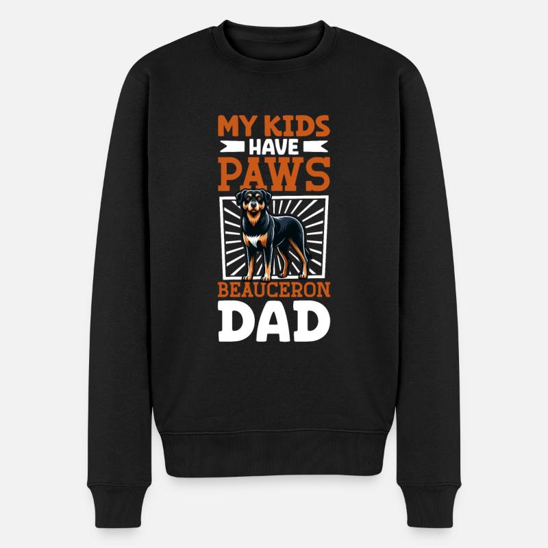 Beauceron Papa - Männer Premium Bio Pullover - Schwarz