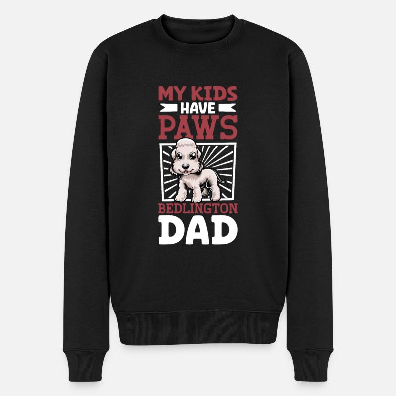 Bedlington Terrier Papa - Männer Premium Bio Pullover - Schwarz