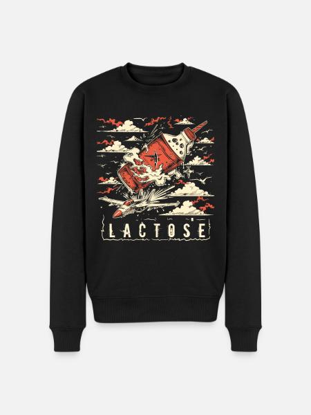 Laktosetolerant Oder Laktoseintolerant - Männer Premium Bio Pullover - Schwarz