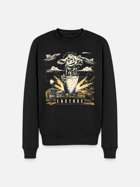 Laktosetolerant Oder Laktoseintolerant - Männer Premium Bio Pullover - Schwarz