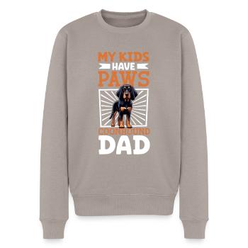 Black and Tan Coonhound Dad - Men's Premium Organic Jumper - taupe - Front - Nico (187cm)