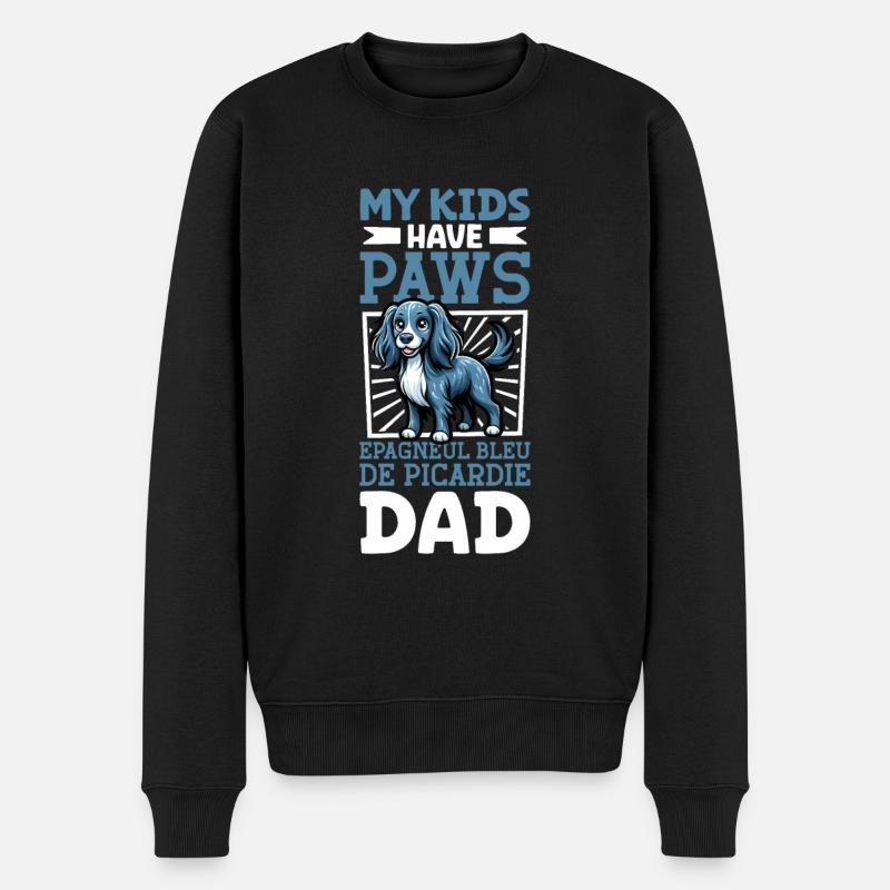 Epagneul Bleu de Picardie Papa - Pull Premium bio Homme - noir