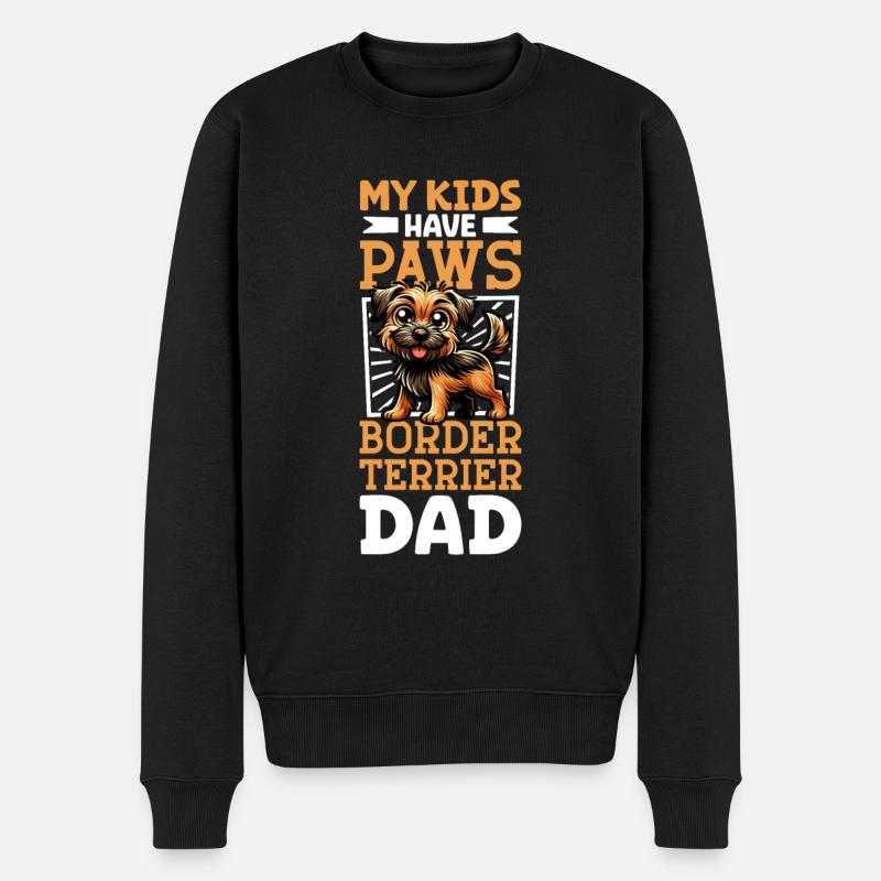Border Terrier Dad - Men's Premium Organic Jumper - black