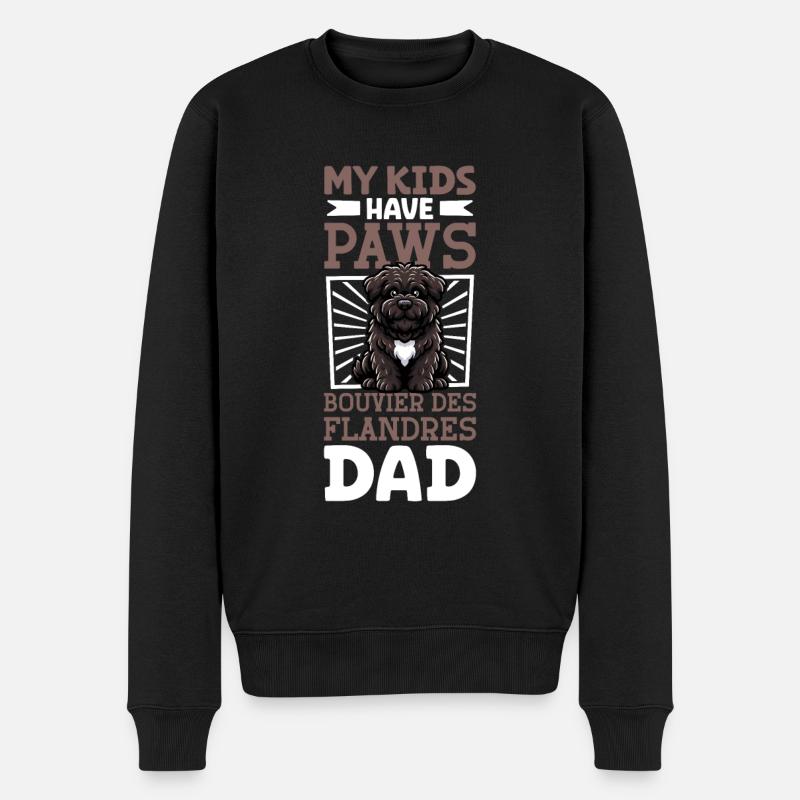 Bouvier des Flandres Papa - Pull Premium bio Homme - noir