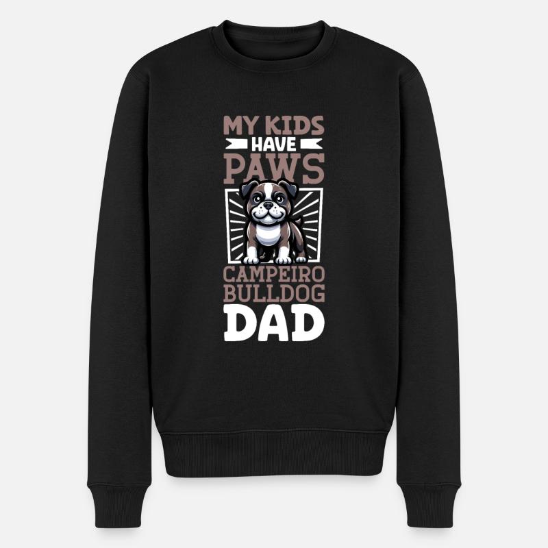 Papa bouledogue Campeiro - Pull Premium bio Homme - noir