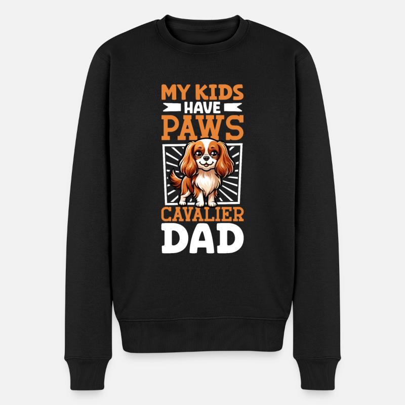 Cavalier King Charles Spaniel Dad - Men's Premium Organic Jumper - black