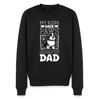 Zentralasiatischer Owtscharka Papa - Männer Premium Bio Pullover - Schwarz - Vorne - Nico (187cm)