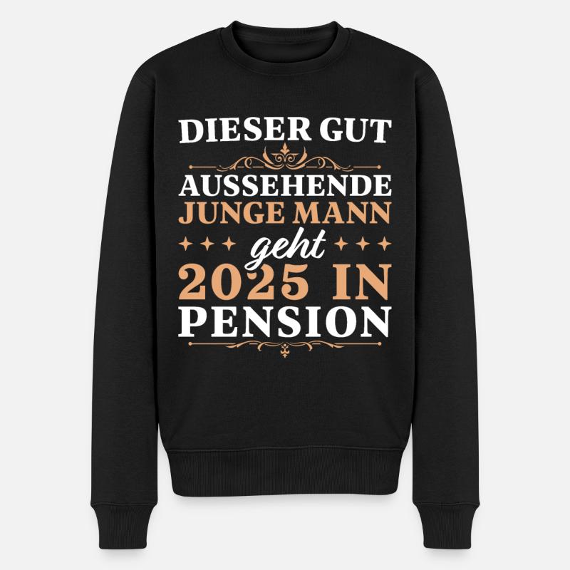 Pension 2025 Renteneintritt Pensionär - Männer Premium Bio Pullover - Schwarz