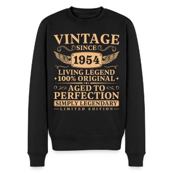 Jahrgang 1954 geboren Legende seit 1954 - Männer Premium Bio Pullover - Schwarz - Vorne - Nico (187cm)
