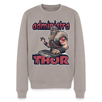Viking Databaseadministra-thor Nerdy - Männer Premium Bio Pullover - Taupe - Vorne - Nico (187cm)