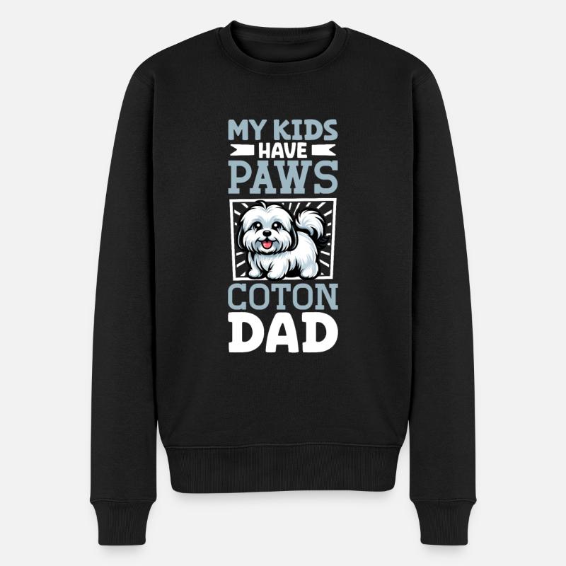 Coton de Tulear Papa - Pull Premium bio Homme - noir