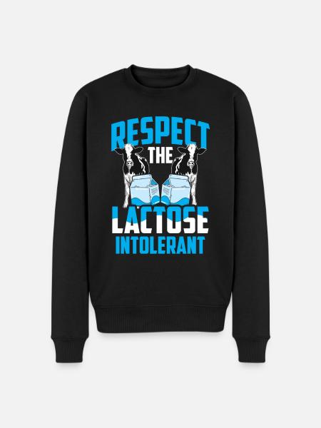 Laktosetolerant Oder Laktoseintolerant - Männer Premium Bio Pullover - Schwarz
