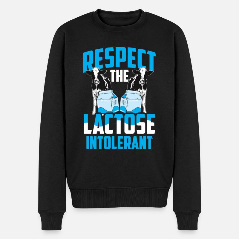 Laktosetolerant Oder Laktoseintolerant - Männer Premium Bio Pullover - Schwarz
