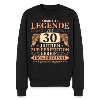 30 Geburtstag Vintage Legende seit 30 Jahren - Männer Premium Bio Pullover - Schwarz - Vorne - Nico (187cm)