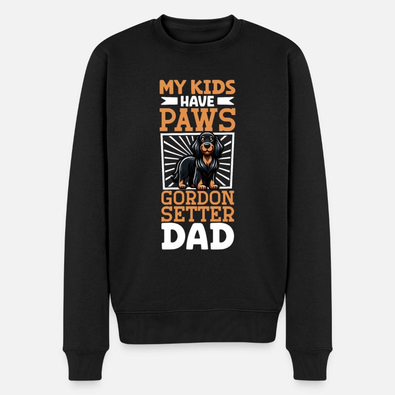 Gordon Setter Papa - Männer Premium Bio Pullover - Schwarz