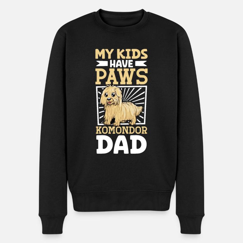Komondor Papa - Men's Premium Organic Jumper - black