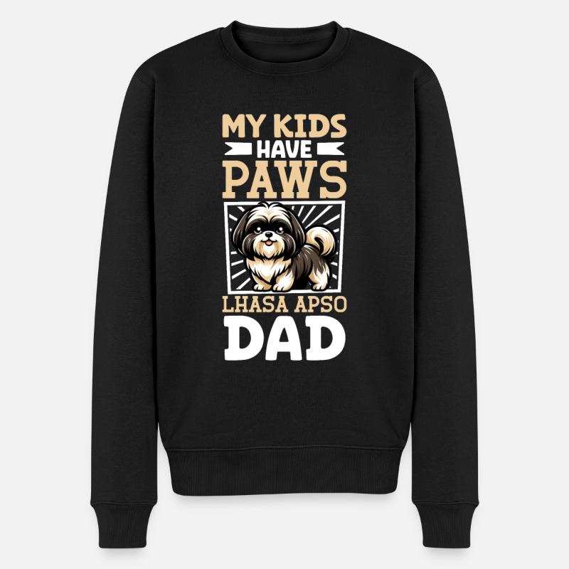 Papa Lhassa Apso - Pull Premium bio Homme - noir