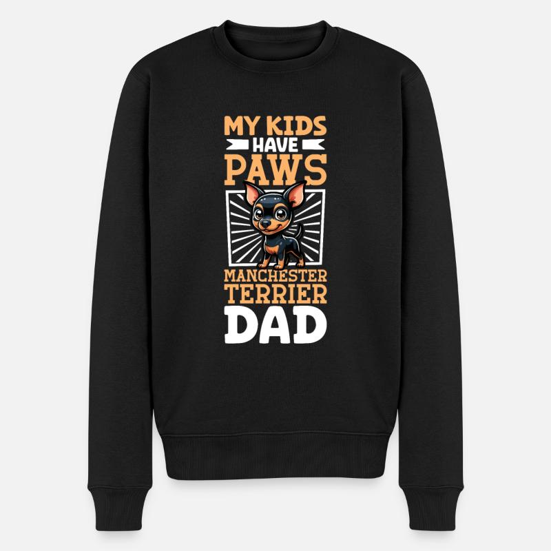 Papa Manchester Terrier - Pull Premium bio Homme - noir