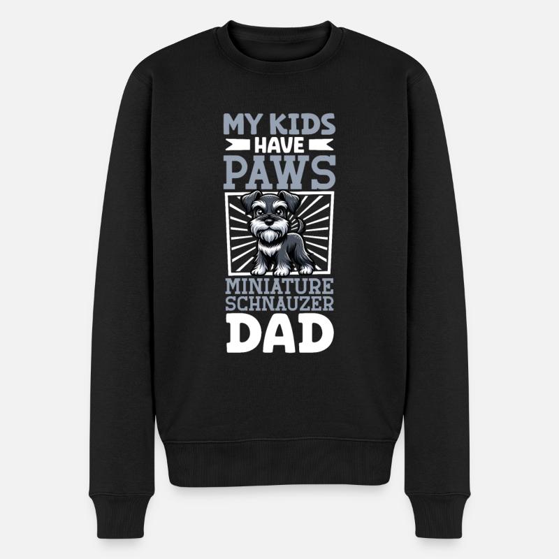 Zwergschnautzer Papa - Männer Premium Bio Pullover - Schwarz