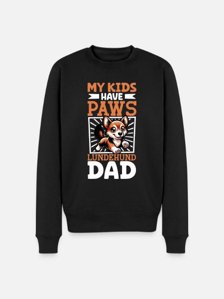 Norwegian Lundehund Papa - Men's Premium Organic Jumper - black
