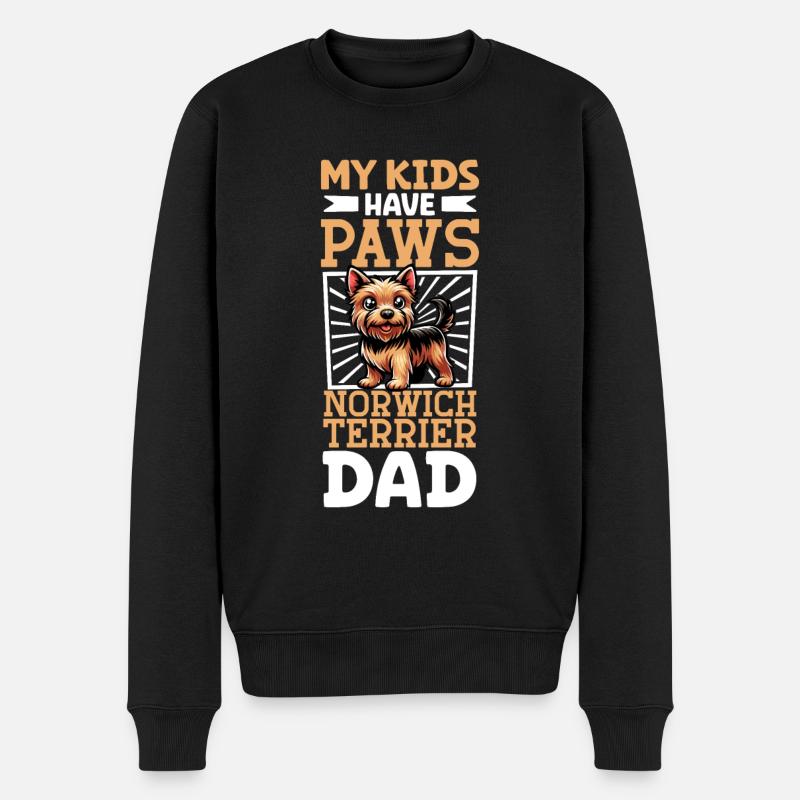 Norwich Terrier Papa - Männer Premium Bio Pullover - Schwarz