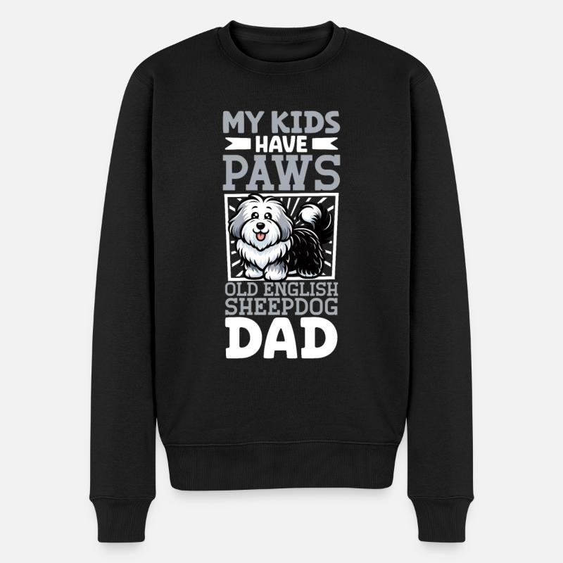 Bobtail Papa - Männer Premium Bio Pullover - Schwarz