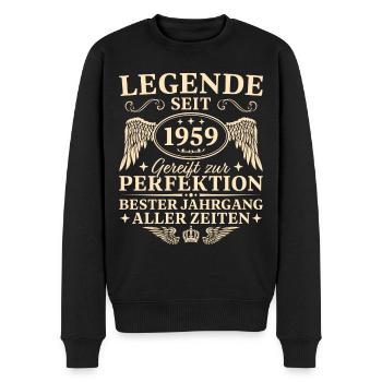 1959 Geburtstag 65 Jahre Vintage 65 Geburtstag - Männer Premium Bio Pullover - Schwarz - Vorne - Nico (187cm)