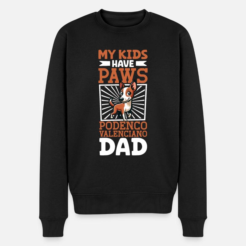 Podenco Valenciano Papa - Pull Premium bio Homme - noir