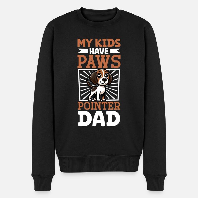 English Pointer Papa - Men's Premium Organic Jumper - black