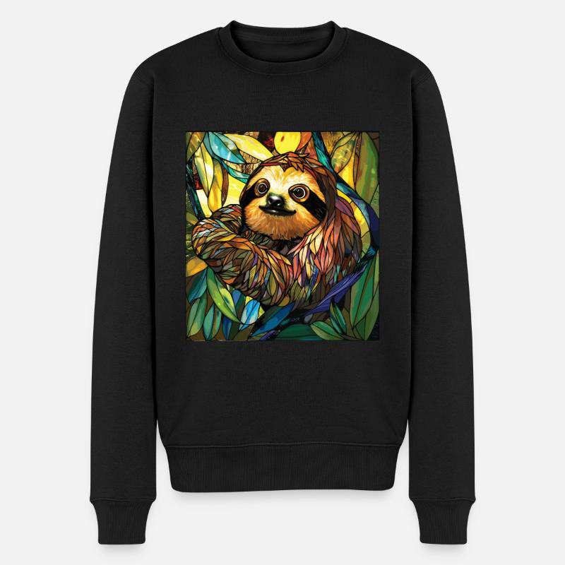 Buntglaskünstler Buntglaskunst - Männer Premium Bio Pullover - Schwarz