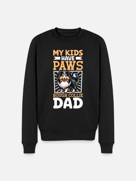 Long-haired Collie Dad - Men's Premium Organic Jumper - black