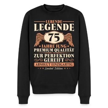75 Jahre Jung Vintage 75 Geburtstag - Männer Premium Bio Pullover - Schwarz - Vorne - Nico (187cm)