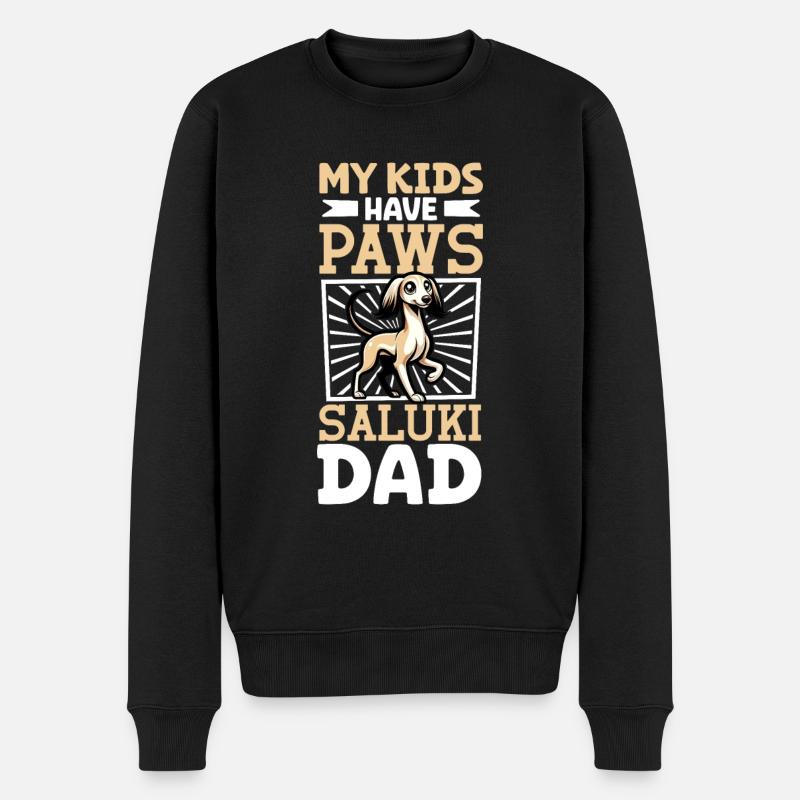 Papa Saluki - Pull Premium bio Homme - noir