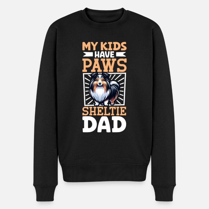 Chien de berger Shetland papa - Pull Premium bio Homme - noir