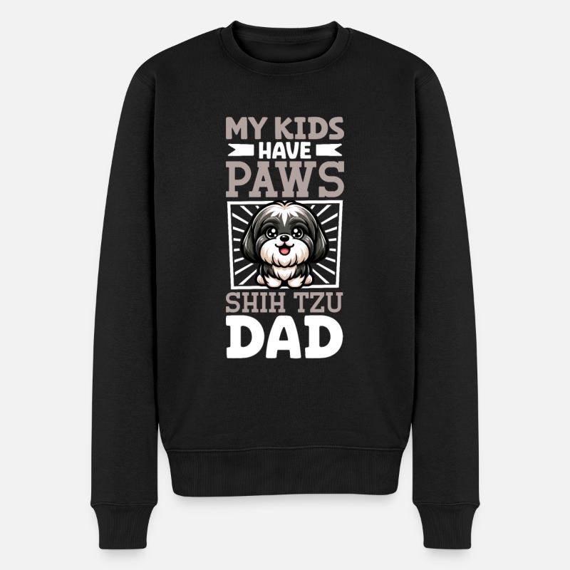 Shih Tzu Papa - Männer Premium Bio Pullover - Schwarz