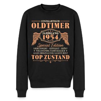 1954 Jahrgang Vintage Lustiges 70 Geburtstags - Männer Premium Bio Pullover - Schwarz - Vorne - Nico (187cm)