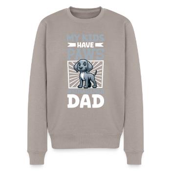 Le braque de Weimar Papa - Pull Premium bio Homme - taupe - Devant - Nico (187cm)