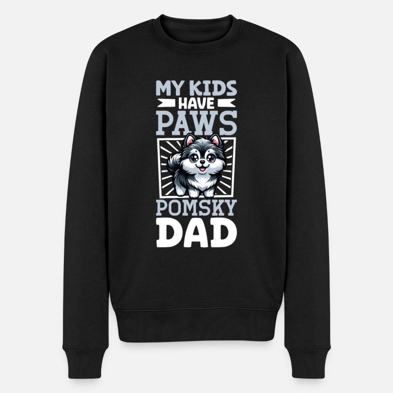 Pomsky Papa - Pull Premium bio Homme - noir