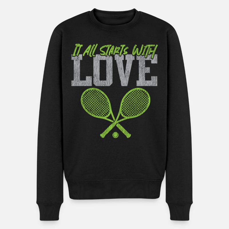 Funny Tennis Player Racket Pun - Männer Premium Bio Pullover - Schwarz