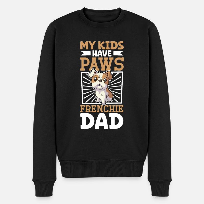 Papa bouledogue français - Pull Premium bio Homme - noir