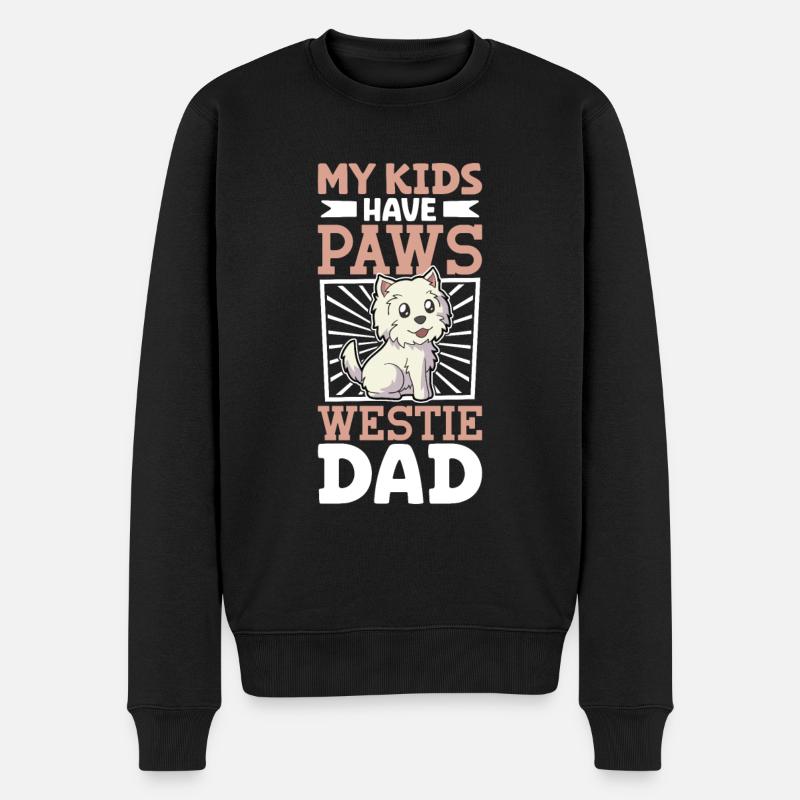 Papa West Highland Terrier - Pull Premium bio Homme - noir