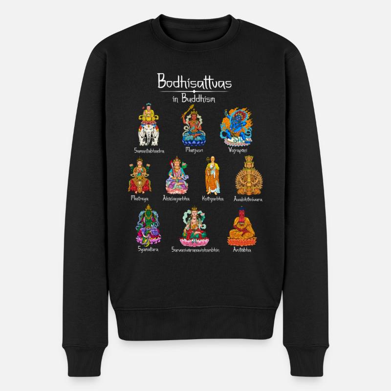 Bodhisattvas - Dieux bouddhistes - Pull Premium bio Homme - noir